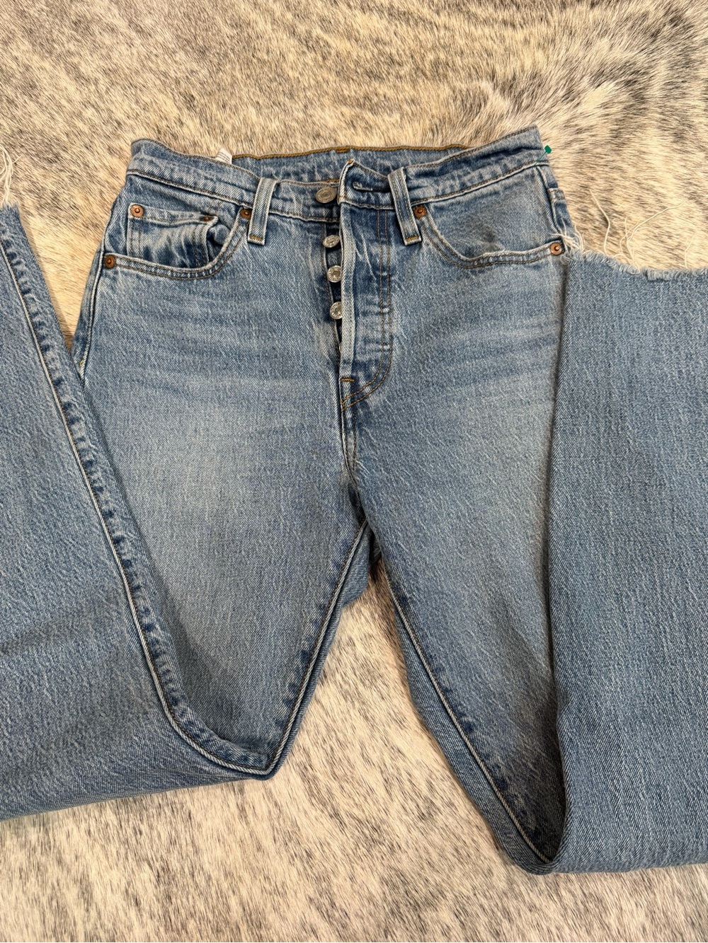 Levi's 501 Light Wash High-Rise Button-Fly Jeans